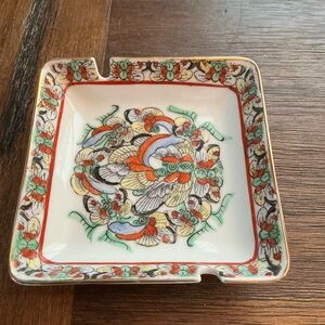 VTG Hand Painted Butterfly Ashtray – Japan China Decorated in Hong Kong